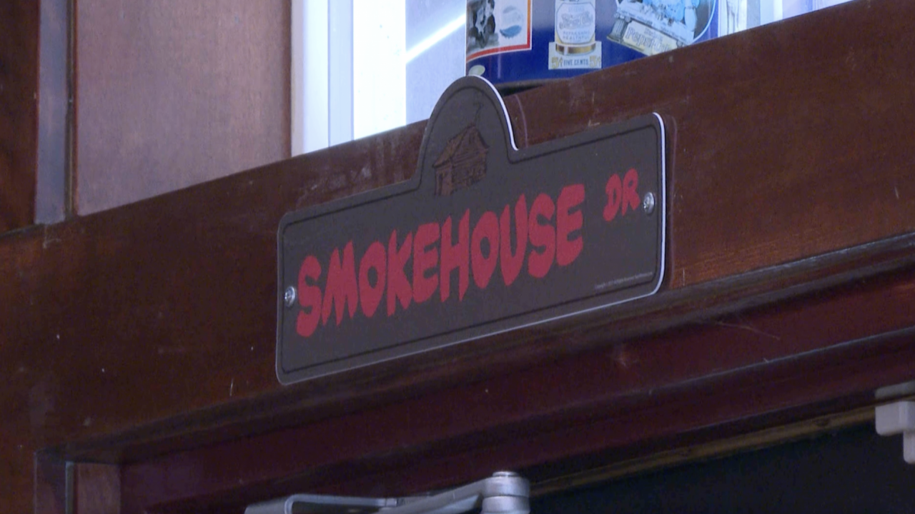 Angry Smokehouse opens up in Baldwinsvillle, some of their decor rests on the wall