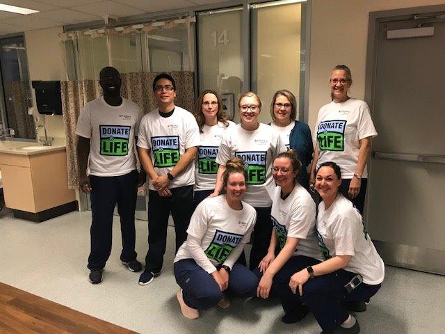 St. Joseph’s Hospital celebrated National Blue & Green Day (the colors of Donate Life) on April 12.