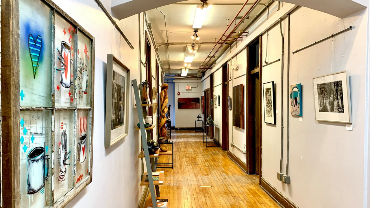 A gallery space of the 4 Elements Studio in Utica, NY.