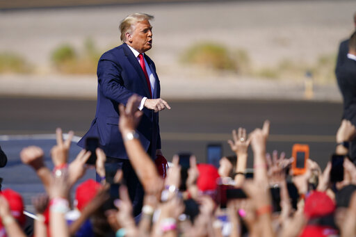 President Trump walks out at rally