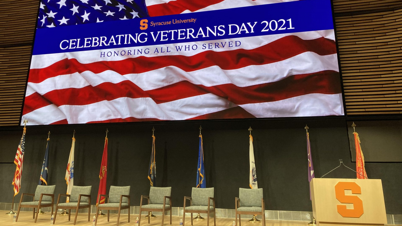 Syracuse University Veterans Day Ceremony Stage