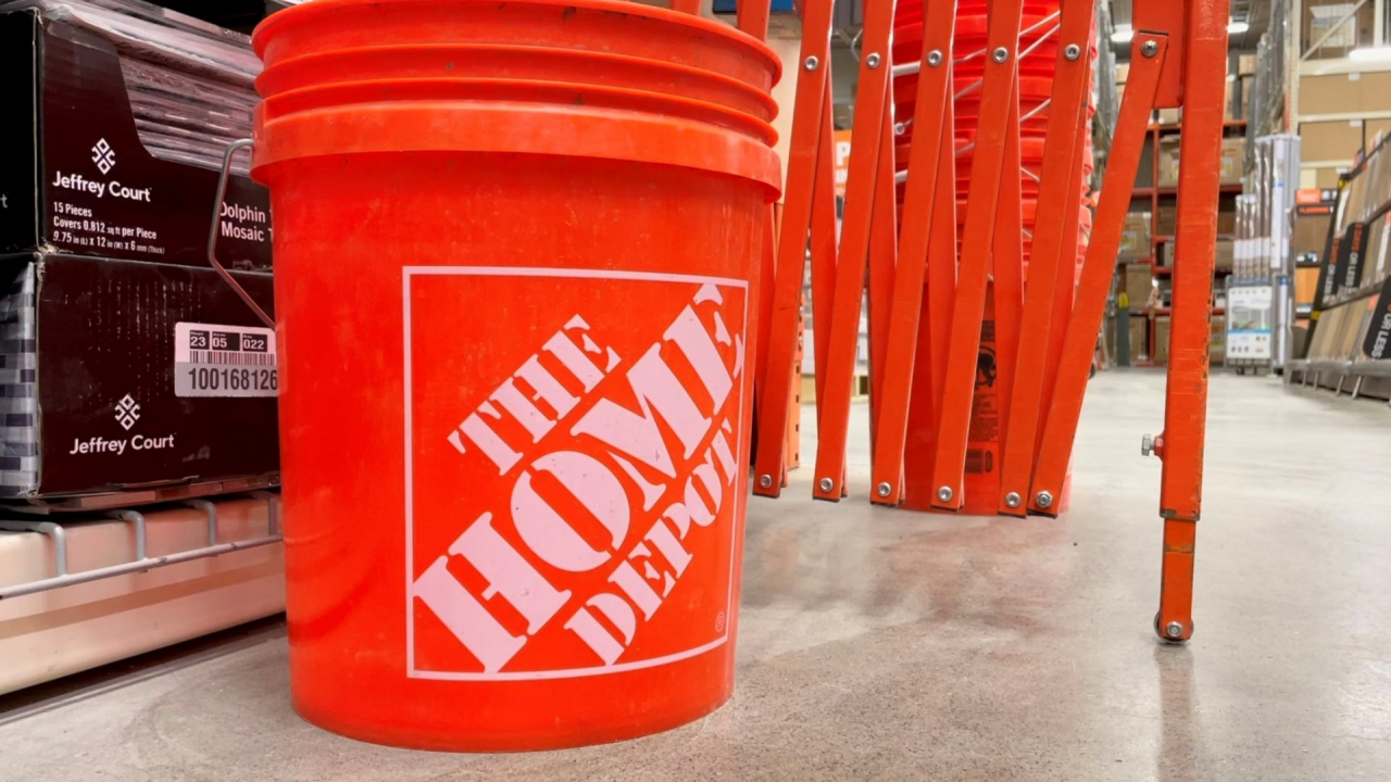 A bucket at a Home Depot store in DeWitt, NY