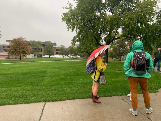 A rainy day on the Syracuse University campus