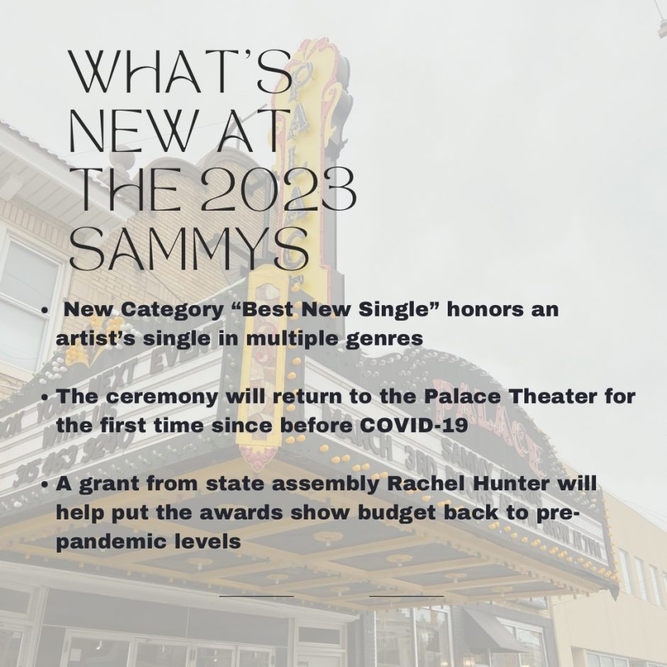 Graphic listing new updates to the Sammy Awards