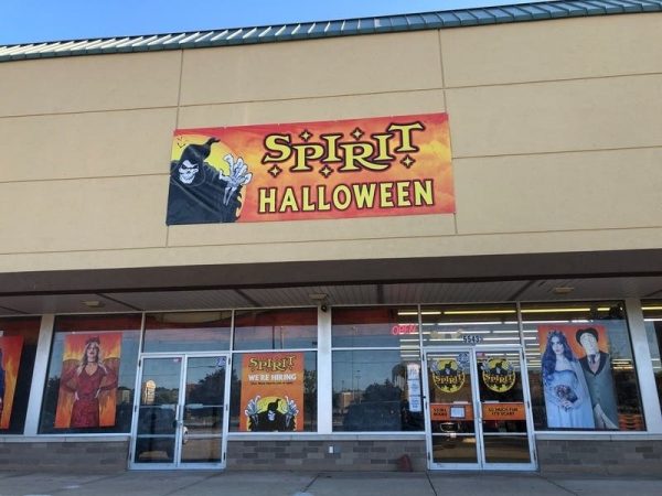 front of a Spirit Halloween store.