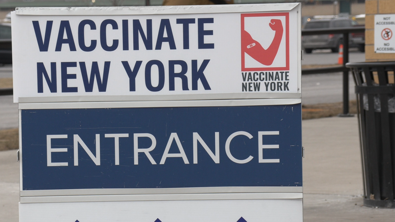 Vaccinate New York Entrance Sign