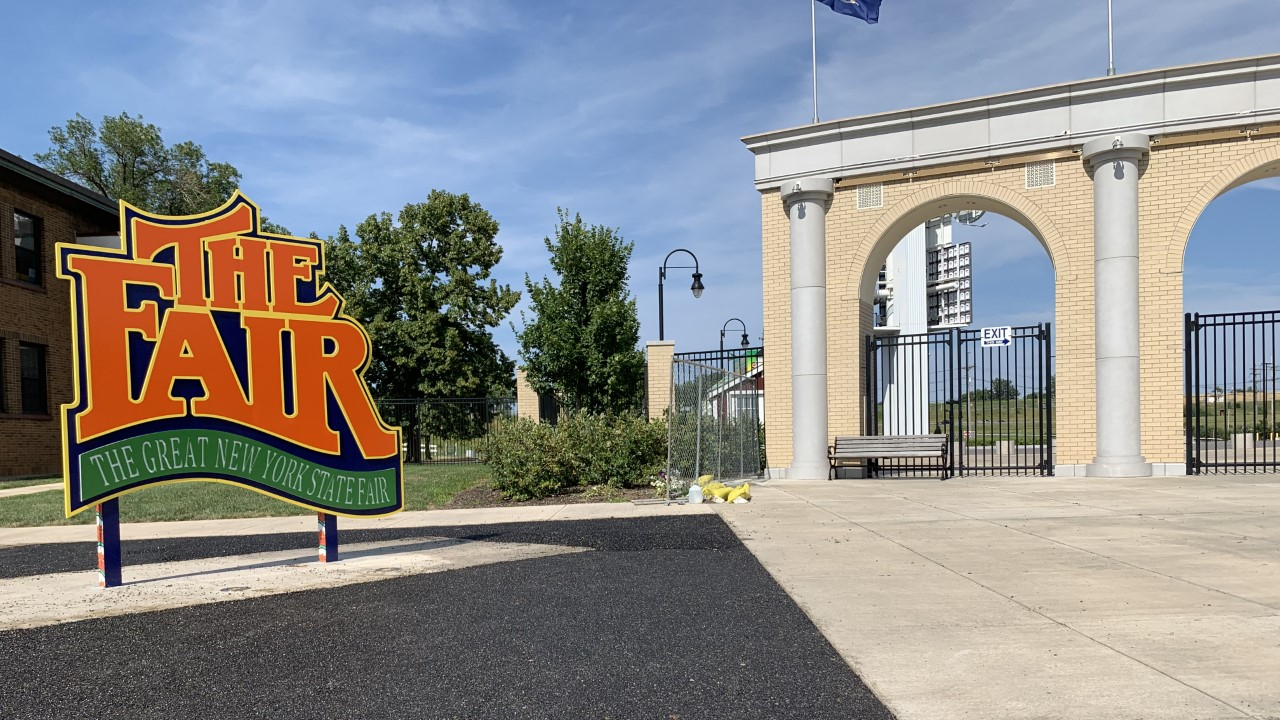 This is the sign near the administration building of the New York State Fair.