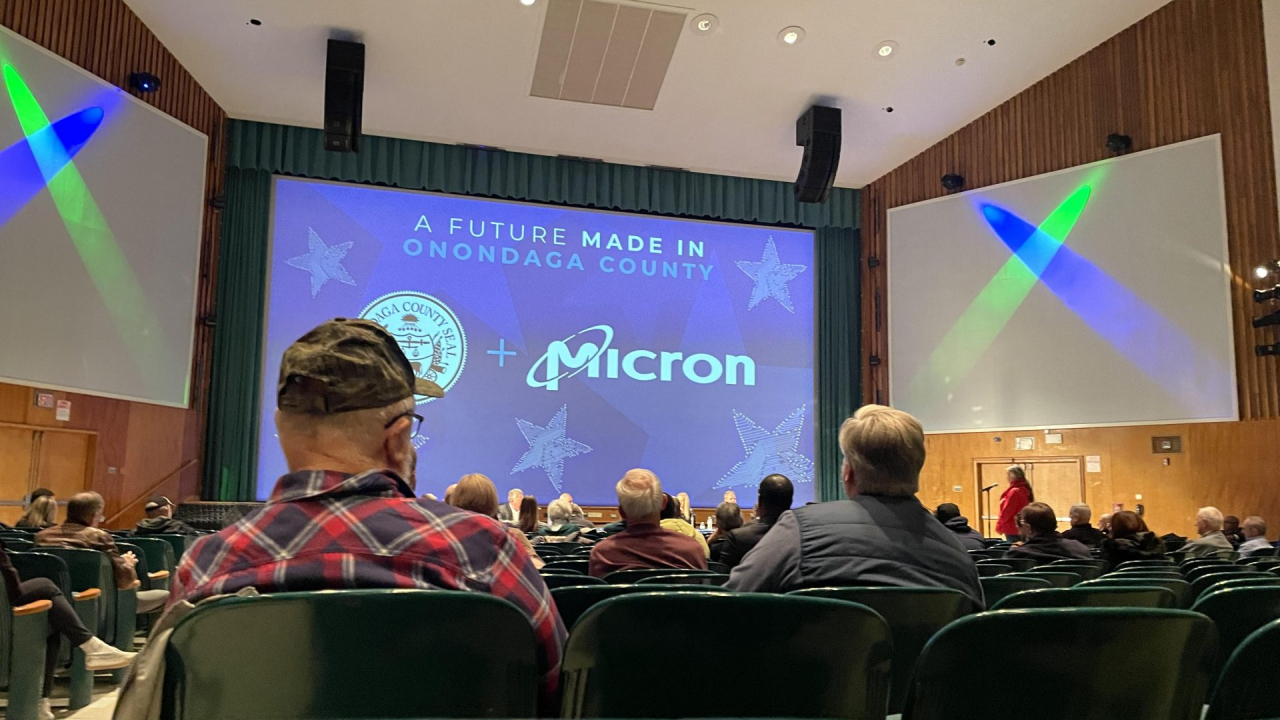 Crowd at Micron Town Hall